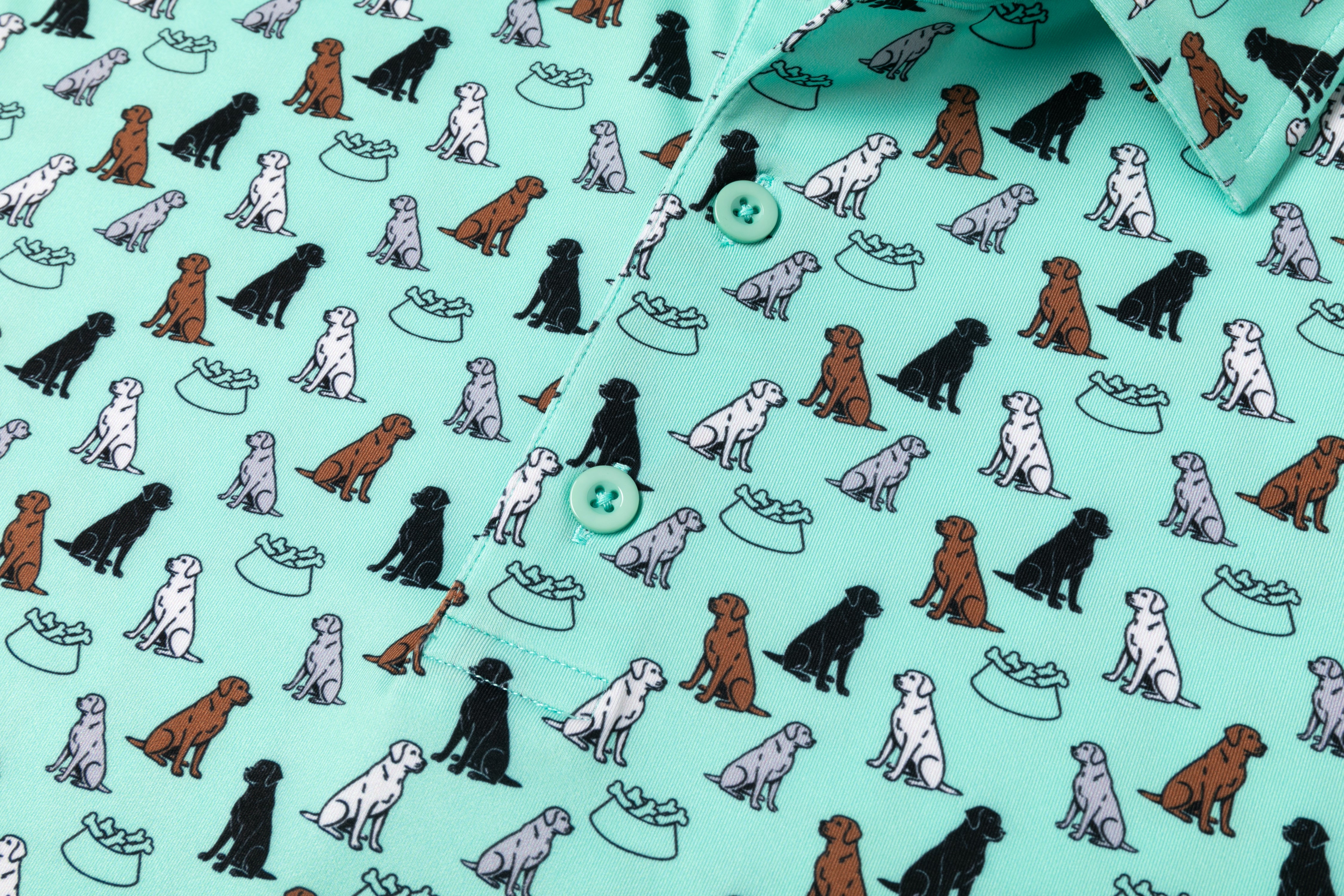 First In Show – Men’s Golf Polo with Labrador Retriever Print