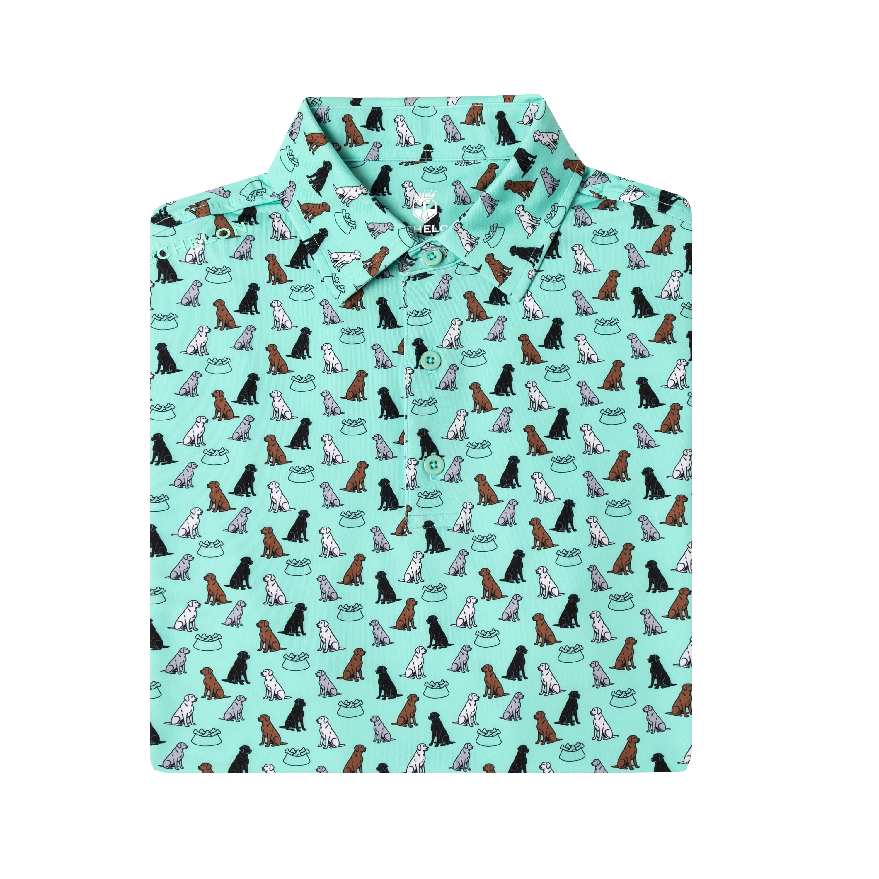 First In Show – Men’s Golf Polo with Labrador Retriever Print