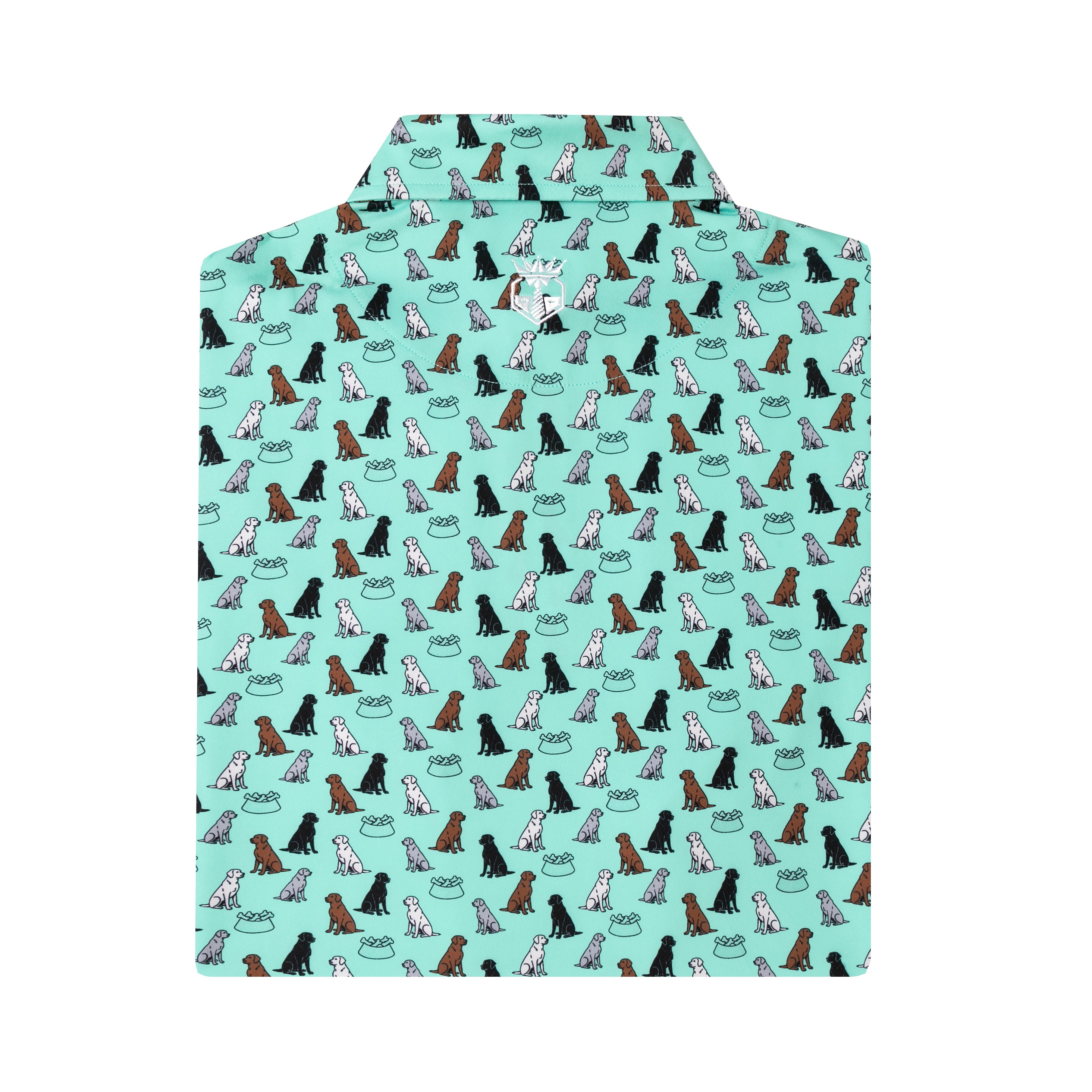 First In Show – Men’s Golf Polo with Labrador Retriever Print