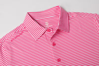 The Catalyst – Men’s Pink & White Striped Golf Polo