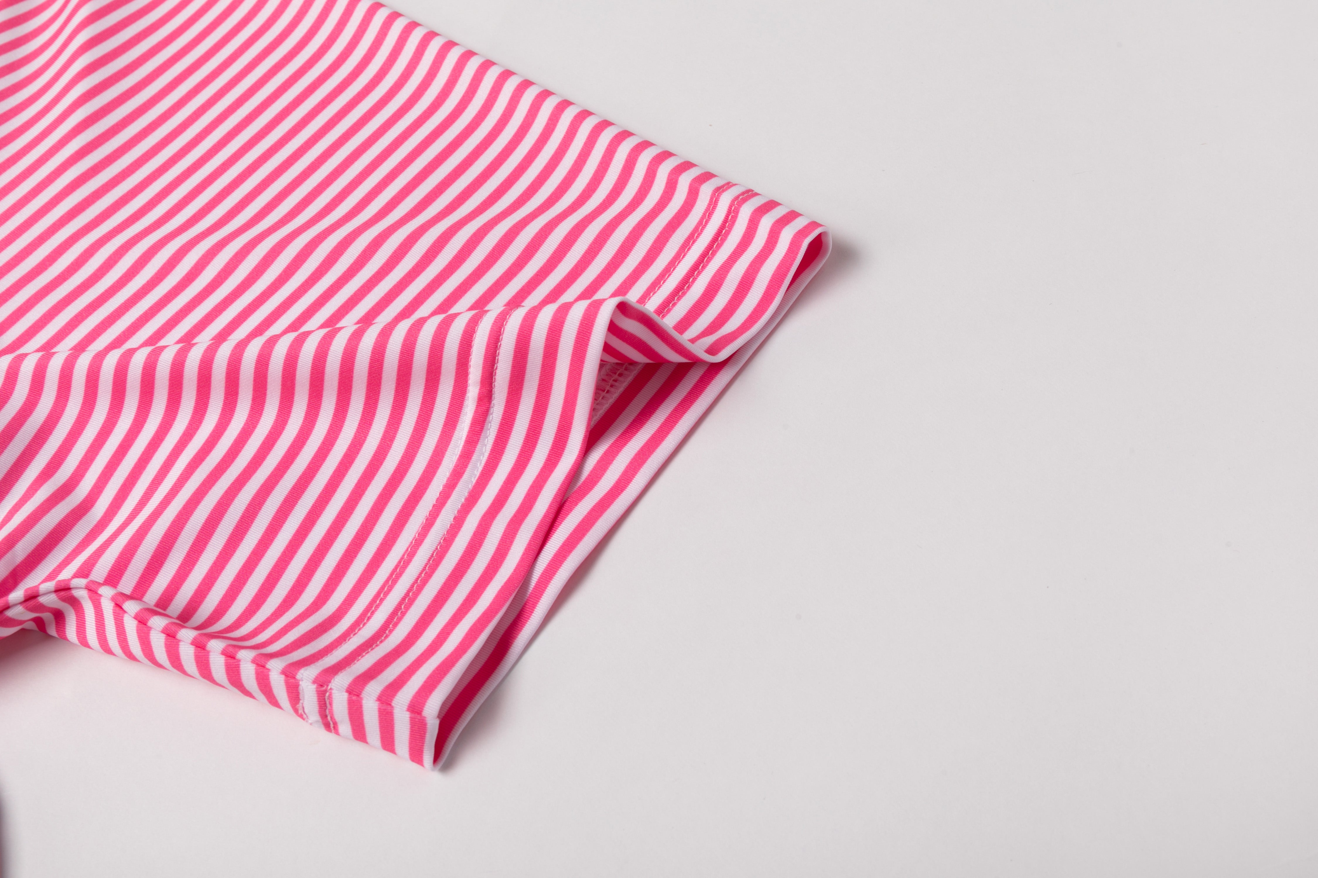 The Catalyst – Men’s Pink & White Striped Golf Polo