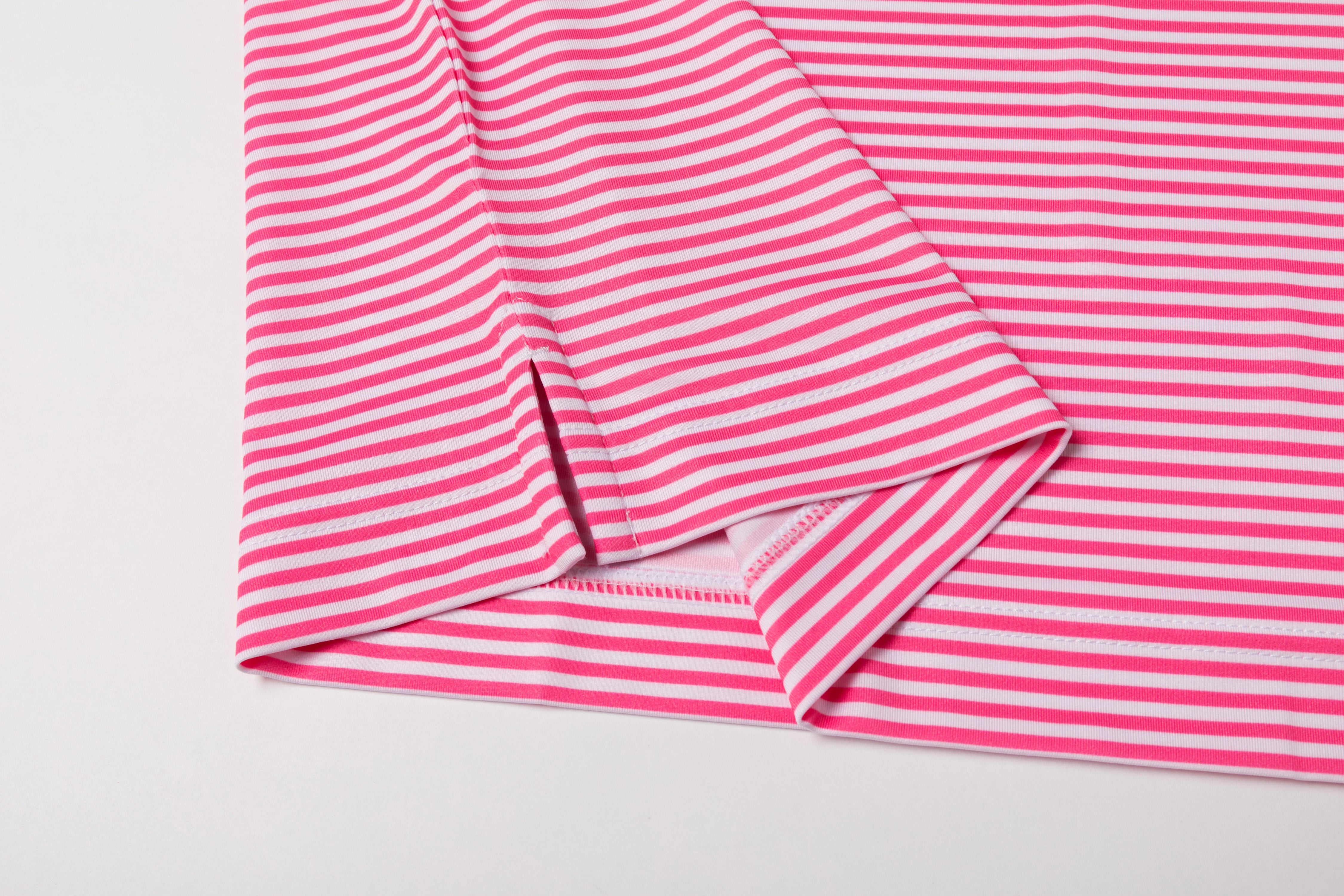 The Catalyst – Men’s Pink & White Striped Golf Polo