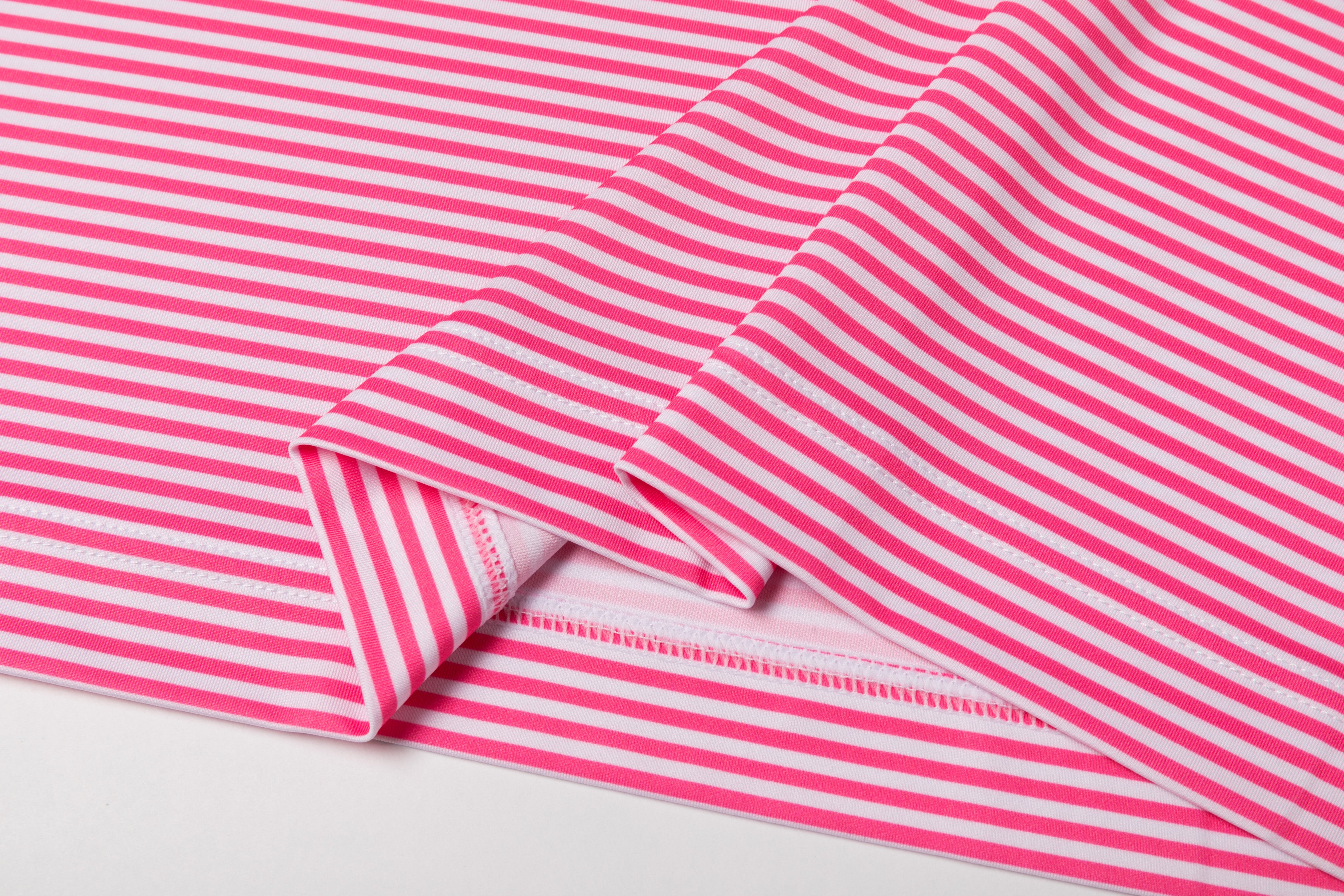 The Catalyst – Men’s Pink & White Striped Golf Polo