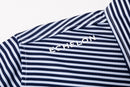 Stripe Show – Men’s Navy & White Striped Golf Polo