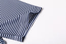 Stripe Show – Men’s Navy & White Striped Golf Polo