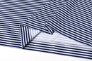 Stripe Show – Men’s Navy & White Striped Golf Polo