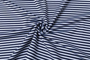 Stripe Show – Men’s Navy & White Striped Golf Polo