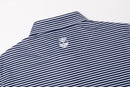 Stripe Show – Men’s Navy & White Striped Golf Polo