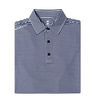 Stripe Show – Men’s Navy & White Striped Golf Polo