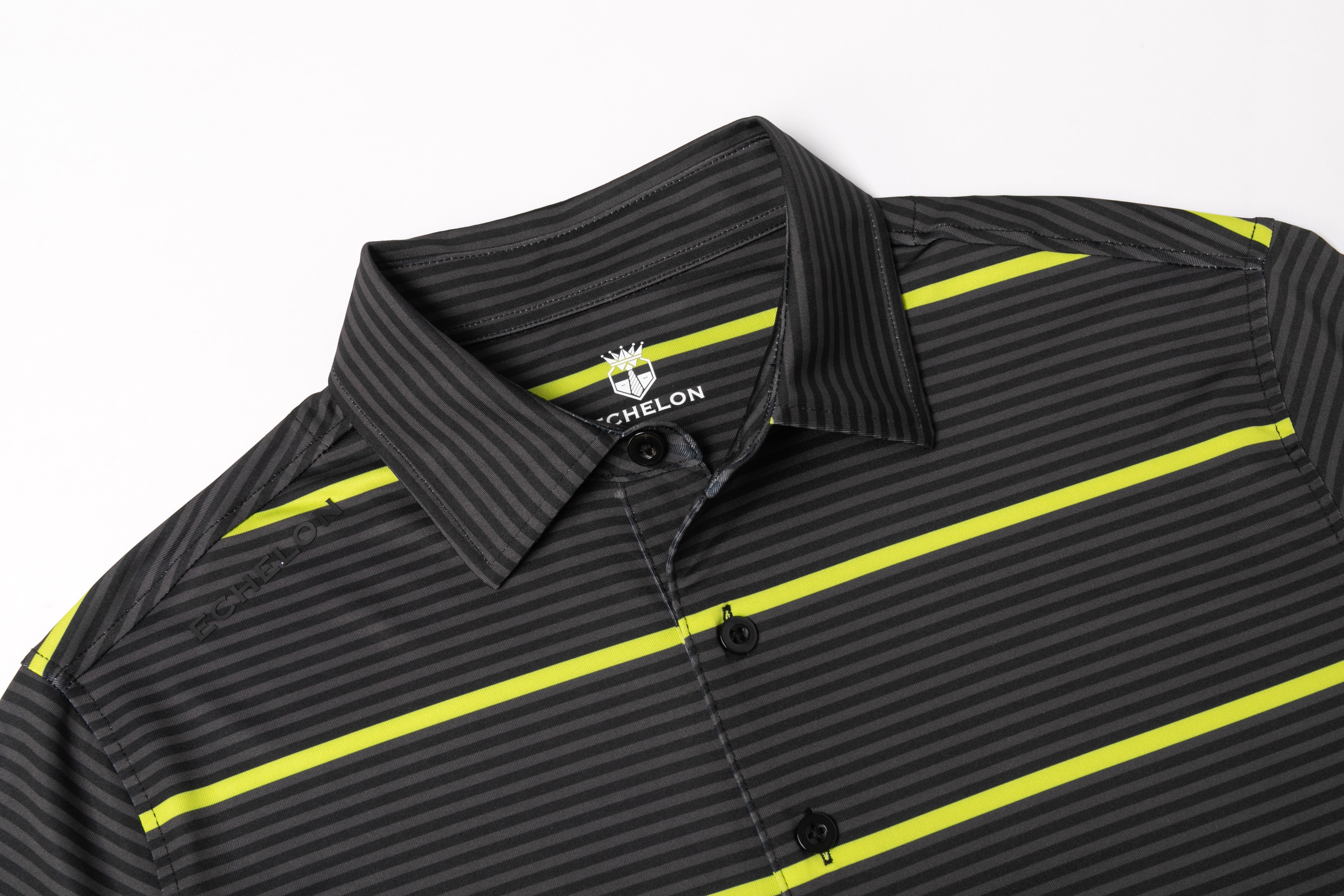 Don’t Do Average – Men’s Grey & Yellow Performance Golf Polo