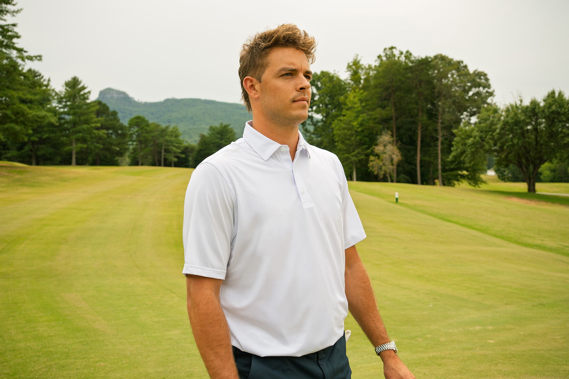 The Summit – Men’s White Performance Golf Polo