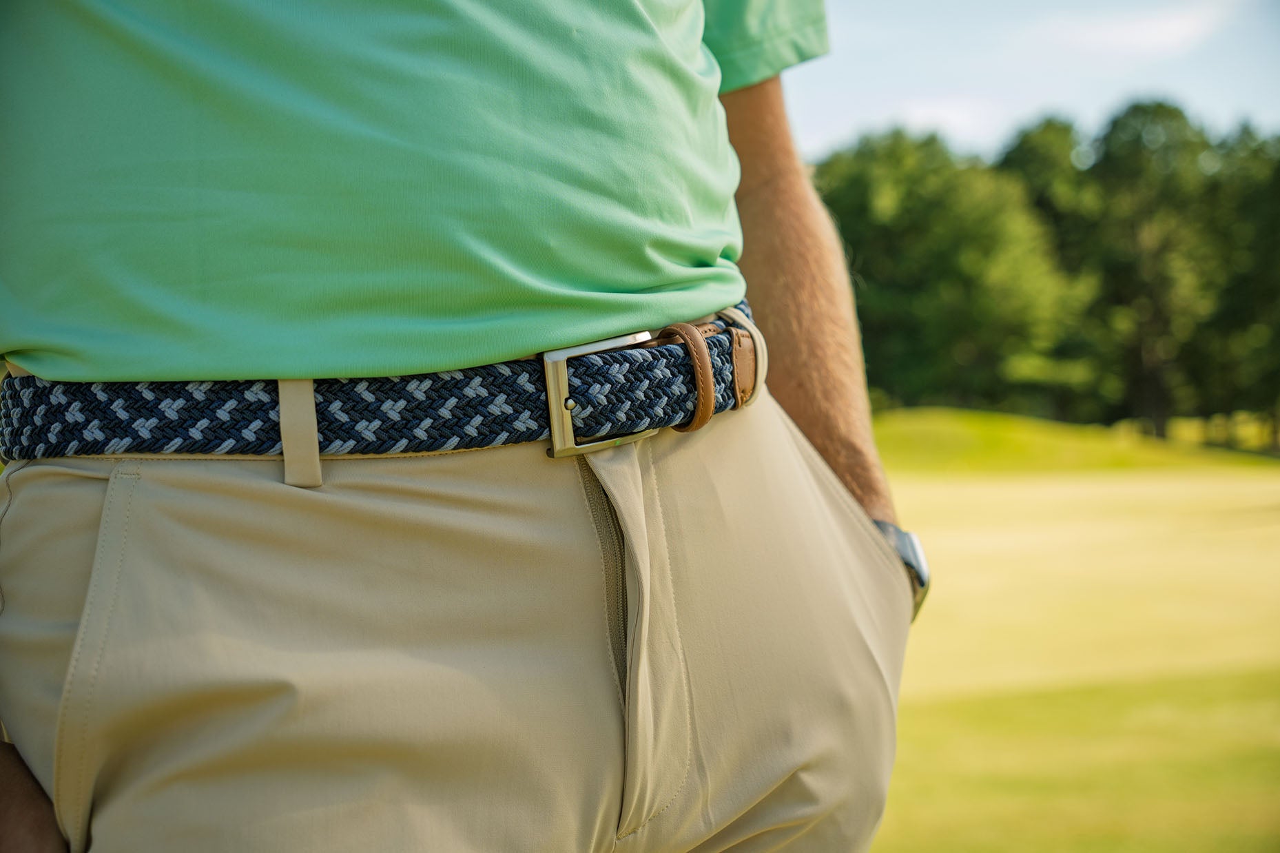 The Pin Seeker - Woven Golf Belt in Navy