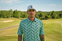 First In Show – Men’s Golf Polo with Labrador Retriever Print