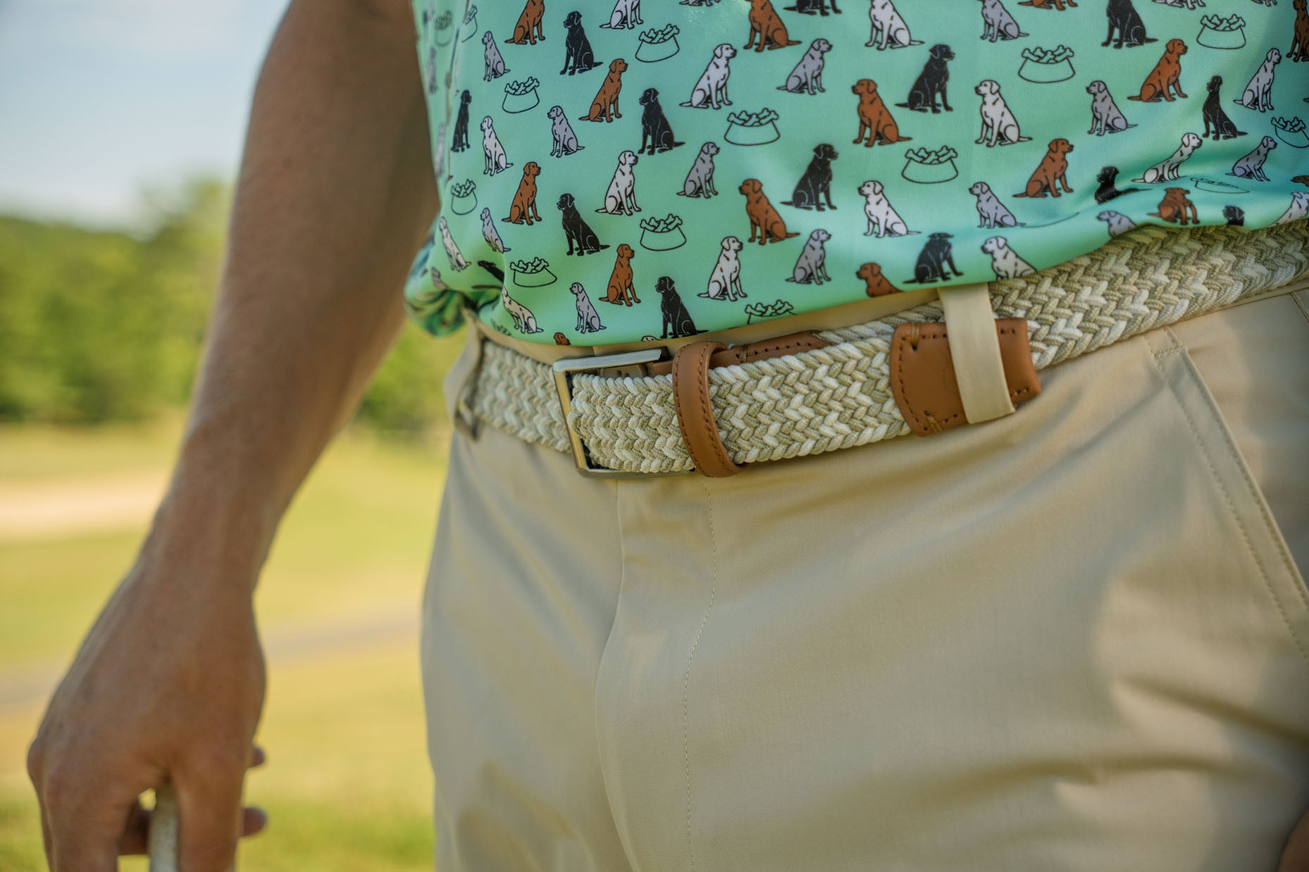 The Pin Seeker - Woven Golf Belt in Khaki