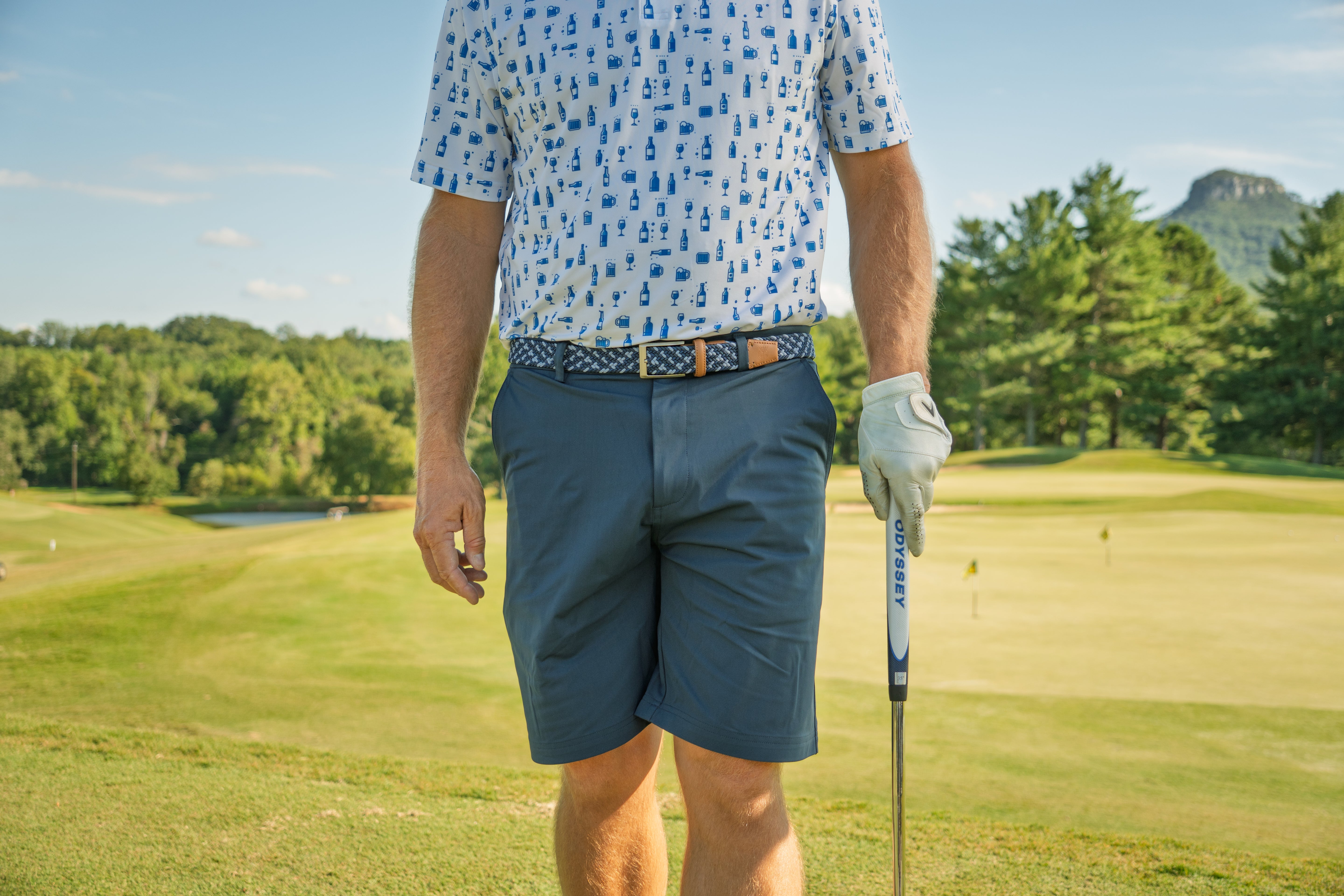 The Never Settle Short – Men’s Navy Performance Golf Shorts