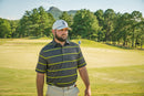 Don’t Do Average – Men’s Grey & Yellow Performance Golf Polo