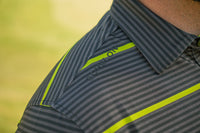 Don’t Do Average – Men’s Grey & Yellow Performance Golf Polo