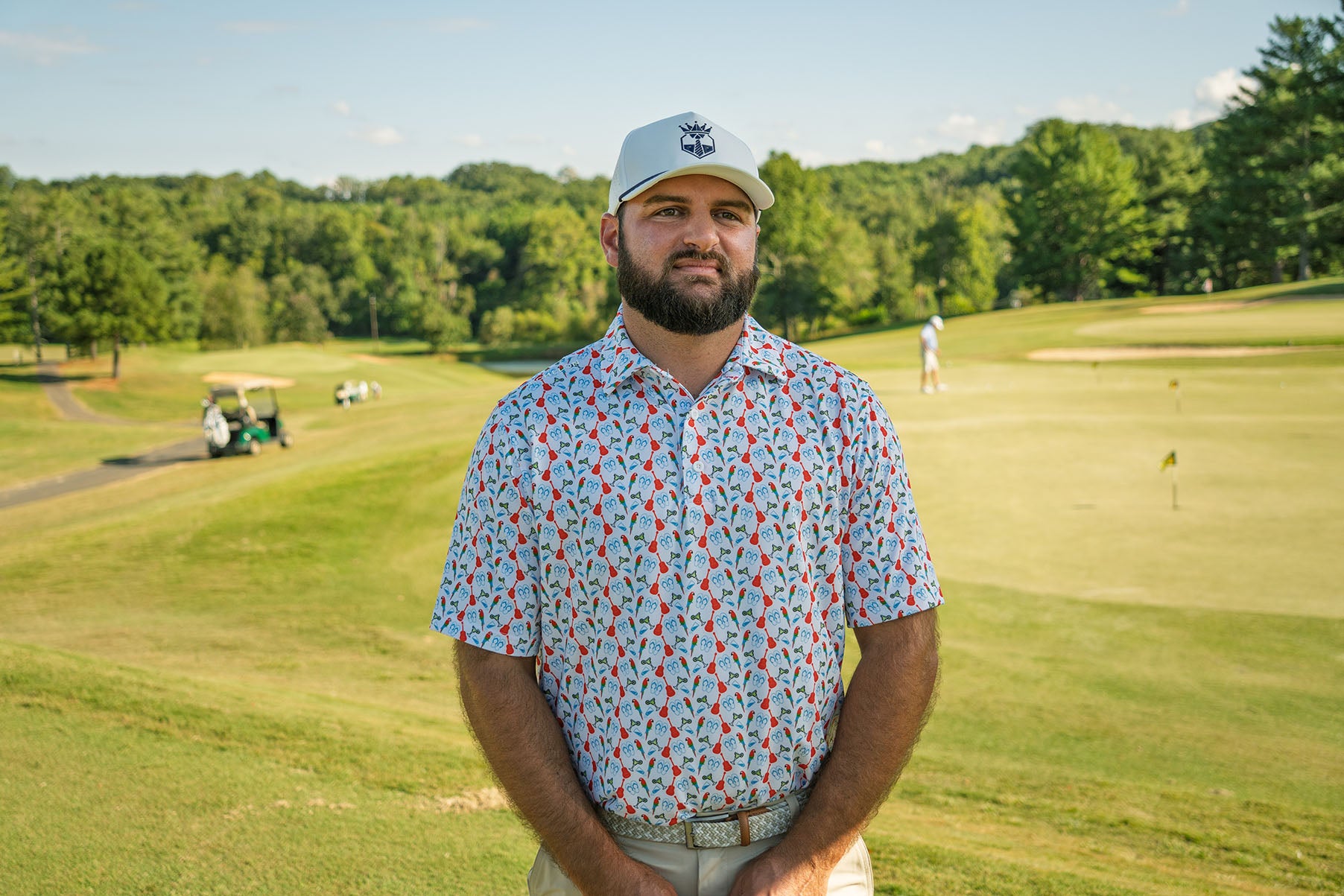 The Lost Shaker – Men’s Performance Print Golf Polo