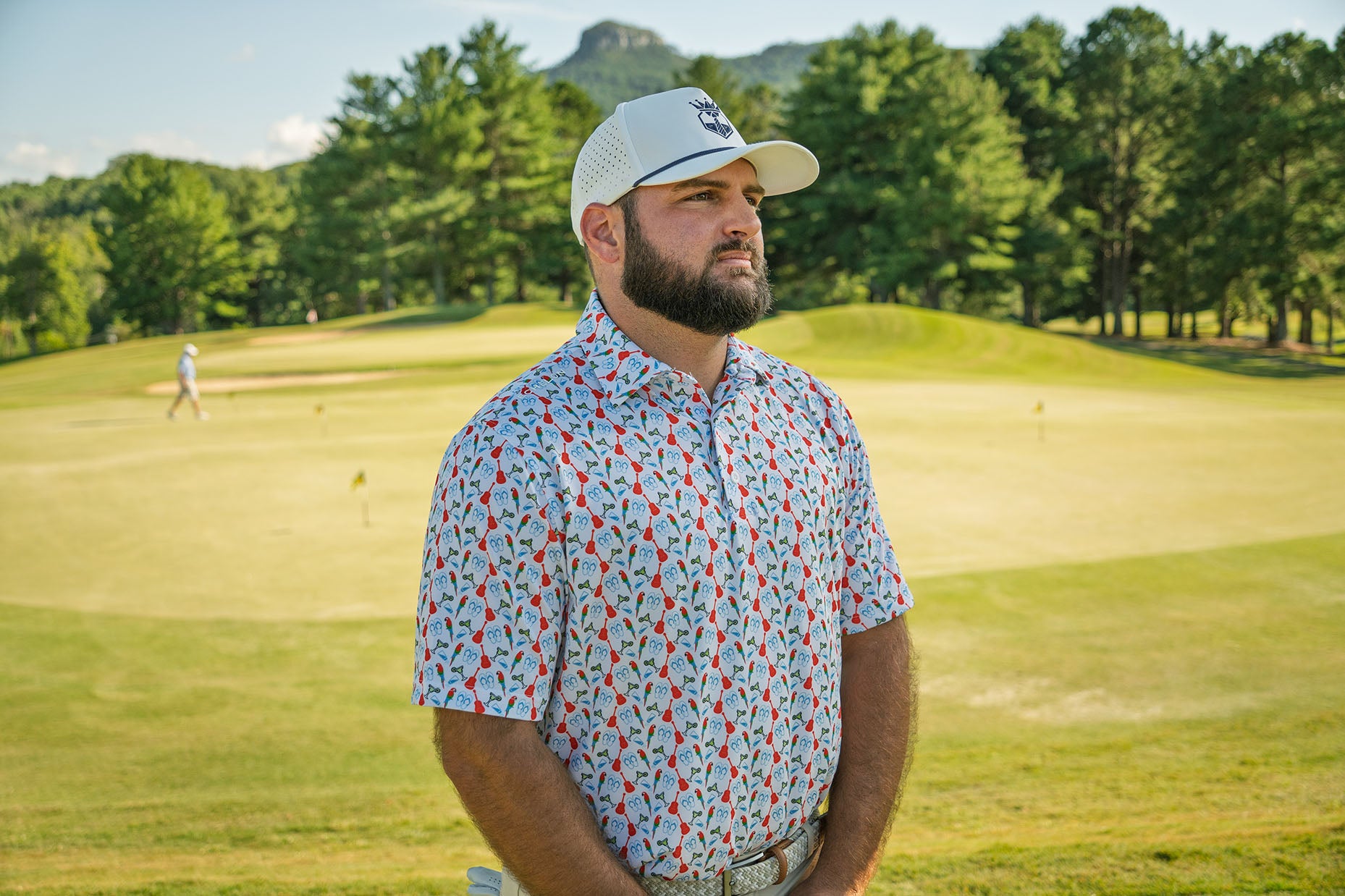 The Lost Shaker – Men’s Performance Print Golf Polo