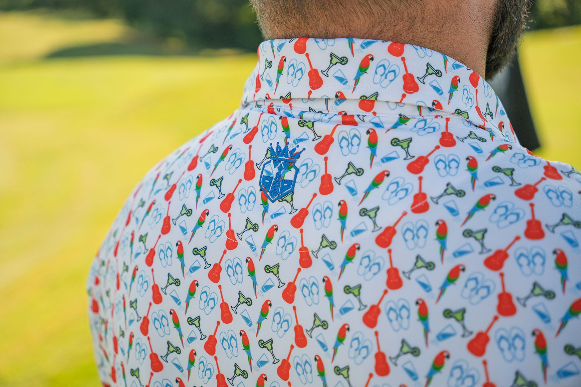 The Lost Shaker – Men’s Performance Print Golf Polo