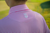The Catalyst – Men’s Pink & White Striped Golf Polo