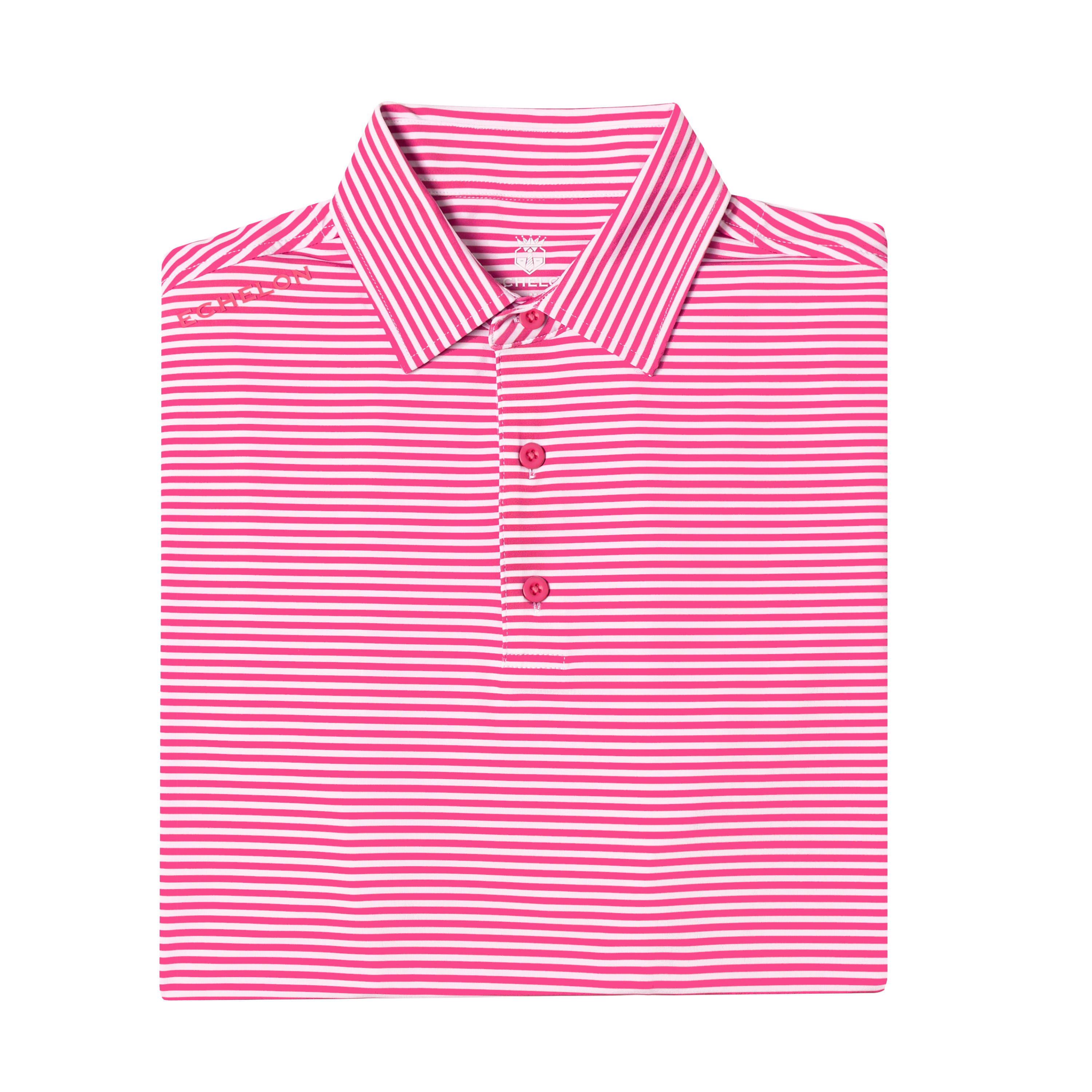 The Catalyst – Men’s Pink & White Striped Golf Polo